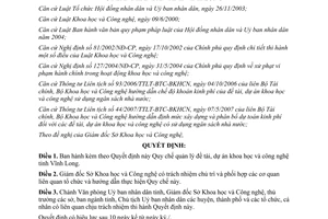 Quyết định 17/2010/QĐ-UBND quản lý đề tài dự án khoa học công nghệ Vĩnh Long