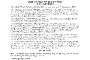 Nghị quyết 12/2010/NQ-HĐND định mức chi hoạt động Hội đồng nhân dân Tây Ninh