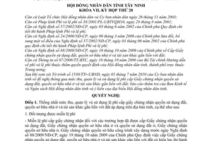 Nghị quyết 13/2010/NQ-HĐND mức thu quản lý sử dụng lệ phí cấp giấy chứng nhận