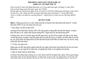 Nghị quyết 307/2010/NQ-HĐND cơ chế, chính sách hỗ trợ huyện Nam Đàn phát triển