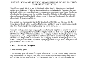 Kế hoạch 98/KH-UBND thực hiện Nghị quyết 22/NQ-CP trợ giúp phát triển doanh