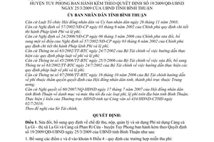 Quyết định 30/2010/QĐ-UBND sửa đổi chế độ thu, nộp, quản lý sử dụng