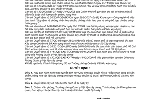 Quyết định 638/QĐ-SXD-VP Quy trình giải quyết hồ sơ “Tiếp nhận