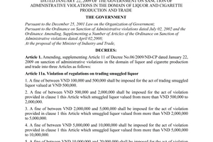 Decree No.76/2010/ND-CP amending, supplementing the Decree No.06/2009/ND-CP