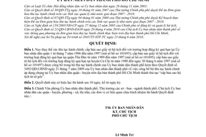 Quyết định 42/2010/QĐ-UBND thay thế thủ tục hành chính