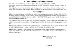 Quyết định 21/2010/QĐ-UBND điều chỉnh Quyết định 14/2010/QĐ-UBND