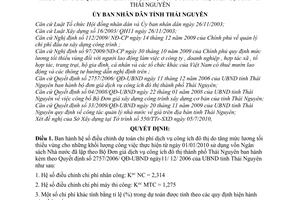 Quyết định 16/2010/QĐ-UBND hệ số điều chỉnh dự toán do tăng mức lương tối thiểu