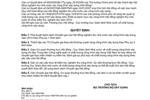 Quyết định 729/QĐ-HĐNTNN  phê duyệt danh sách Chuyên gia Hội đồng nghiệm thu nhà