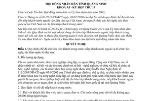 Nghị quyết 12/2010/NQ-HĐND chi tiếp khách nước ngoài tổ chức hội nghị Quảng Ninh