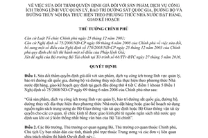 Quyết định 1082/QĐ-TTg sửa đổi thẩm quyền định giá sản phẩm