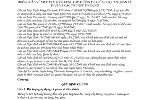 Thông tư liên tịch 102/2010/TTLT-BTC-NHNN hướng dẫn trao đổi cung cấp thông tin