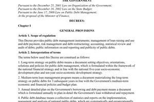 Decree No. 79/2010/ND-CP on public debt management operations