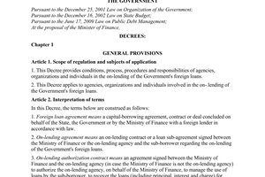 Decree No. 78/2010/ND-CP on on-lending of the government's foreign loans