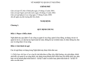 Nghị định 79/2010/NĐ-CP nghiệp vụ quản lý nợ công