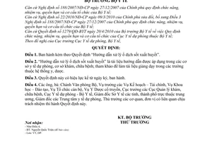 Quyết định 2497/QĐ- BYT Hướng dẫn xử lý ổ dịch sốt xuất huyết