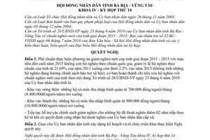 Nghị quyết 12/2010/NQ-HĐND mức chuẩn nghèo mới tỉnh Bà Rịa - Vũng Tàu