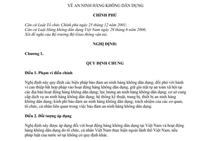 Nghị định 81/2010/NĐ-CP an ninh hàng không dân dụng