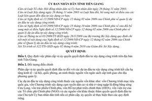 Quyết định 08/2010/QĐ-UBND phân cấp ủy quyền quyết định đầu tư xây dựng