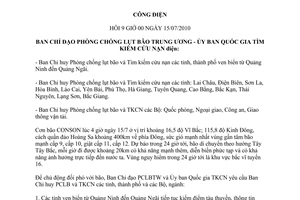 Công điện 07/CĐ-TW chủ động đối phó với bão