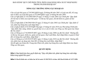 Quyết định 1628/QĐ-TCHQ Quy chế phân tích, phân loại hàng hóa