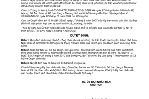 Quyết định 1630/QĐ-UBND năm 2010 số lượng cán bộ công chức xã phường trị trấn