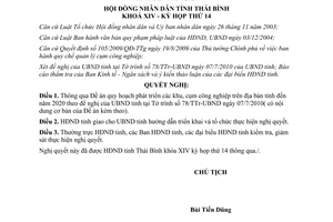 Nghị quyết 41/2010/NQ-HĐND quy hoạch khu cụm công nghiệp Thái Bình đến 2020