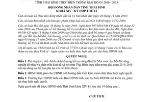 Nghị quyết 43/2010/NQ-HĐND hỗ trợ nông dân Nhà nước thu hồi đất nông nghiệp Thái Bình