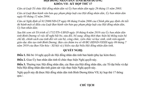 Nghị quyết 13/NQ-HĐND7 bãi bỏ 14 nghị quyết tỉnh Bình Dương