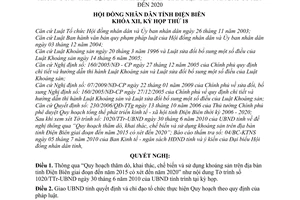 Nghị quyết 192/2010/NQ-HĐND thông qua Quy hoạch thăm dò, khai thác, chế biến