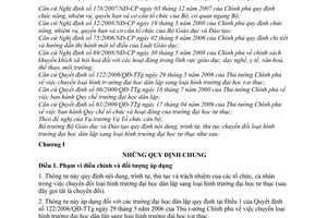 Thông tư 20/2010/TT-BGDĐT  nội dung, trình tự, thủ tục chuyển đổi