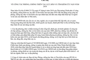 Chỉ thị 30/CT-UBND năm 2010 phòng chống thiên tai lụt bão tìm kiếm cứu nạn Huế