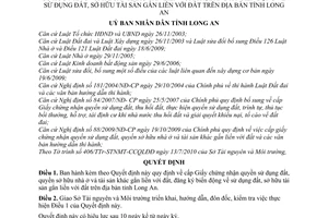 Quyết định 1995/QĐ-UBND cấp Giấy chứng nhận quyền sử dụng đất