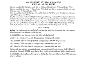 Nghị quyết 15/2010/NQ-HĐND7 chính sách chế độ học sinh sinh viên