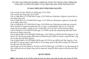 Quyết định 17/2010/QĐ-UBND hệ số điều chỉnh dự toán xây dựng công trình