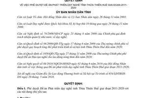 Quyết định 28/2010/QĐ-UBND đề án phát triển dạy nghề giai đoạn 2011 - 2020