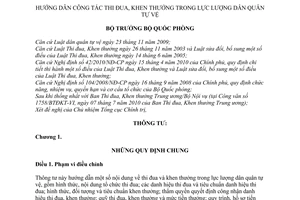 Thông tư 97/2010/TT-BQP hướng dẫn công tác thi đua, khen thưởng