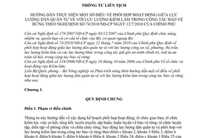 Thông tư liên tịch 98/2010/TTLT-BQP-BNNPTNT hướng dẫn phối hợp lượng dân quân