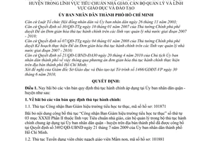 Quyết định 48/2010/QĐ-UBND bãi bỏ quy định thủ tục hành chính áp dụng tại Ủy ban nhân dân quận - huyện trong lĩnh vực tiêu chuẩn nhà giáo, cán bộ quản lý và lĩnh vực giáo dục và đào tạo do Ủy ban nhân dân thành phố Hồ Chí Minh ban hành