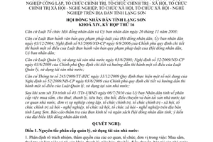 Nghị quyết 05/2010/NQ-HĐND phân cấp mua sắm cho thuê thanh lý tài sản nhà nước Lạng Sơn