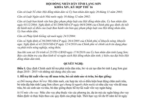 Nghị quyết 07/2010/NQ-HĐND hỗ trợ phát triển đàn trâu bò tỉnh Lạng Sơn