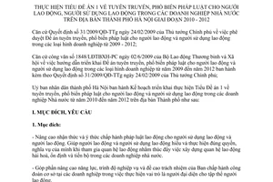 Kế hoạch 102/KH-UBND năm 2010 tuyên truyền, phổ biến pháp luật trong doanh nghiệp Hà Nội