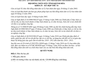 Nghị quyết 01/2010/NQ-HĐND mức thu miễn giảm học phí hỗ trợ chi phí học tập Khánh Hòa