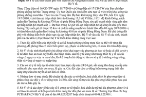 Công điện 4842/CĐ-BYT chủ động đối phó những diễn biến phức tạp áp thấp
