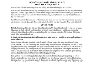 Nghị quyết 01/2010/NQ-HĐND giải pháp tiếp tục thực hiện nhiệm vụ kinh tế xã hội an ninh quốc phòng 2010 Lạng Sơn