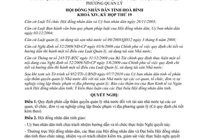 Nghị quyết 150/2010/NQ-HĐND quản lý tài sản Nhà nước Hòa Bình