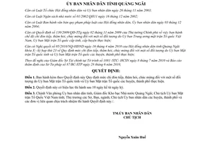 Quyết định 17/2010/QĐ-UBND mức chi đón tiếp Ủy ban Mặt trận Tổ quốc Quảng Ngãi