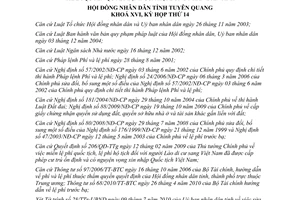 Nghị quyết 10/2010/NQ-HĐND sửa đổi phí lệ phí thẩm quyền Hội đồng nhân dân Tuyên Quang
