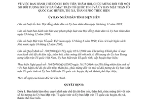 Quyết định 08/2010/QĐ-UBND chế độ chi đón tiếp thăm hỏi chúc mừng Điện Biên