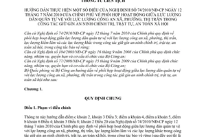 Thông tư liên tịch 100/2010/TTLT-BQP-BCA hướng dẫn Nghị định 74/2010/NĐ-CP