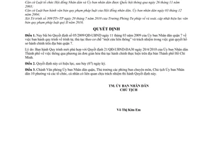 Quyết định 06/2010/QĐ-UBND bãi bỏ Quyết định 05/2009/QĐ-UBND